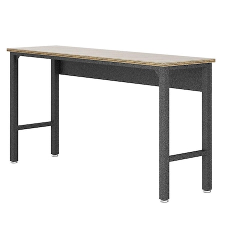 Designed To Furnish Fortress Garage Table in Natural Wood & Steel 37.6 x 72.4 x 20.5 in. DE2616384